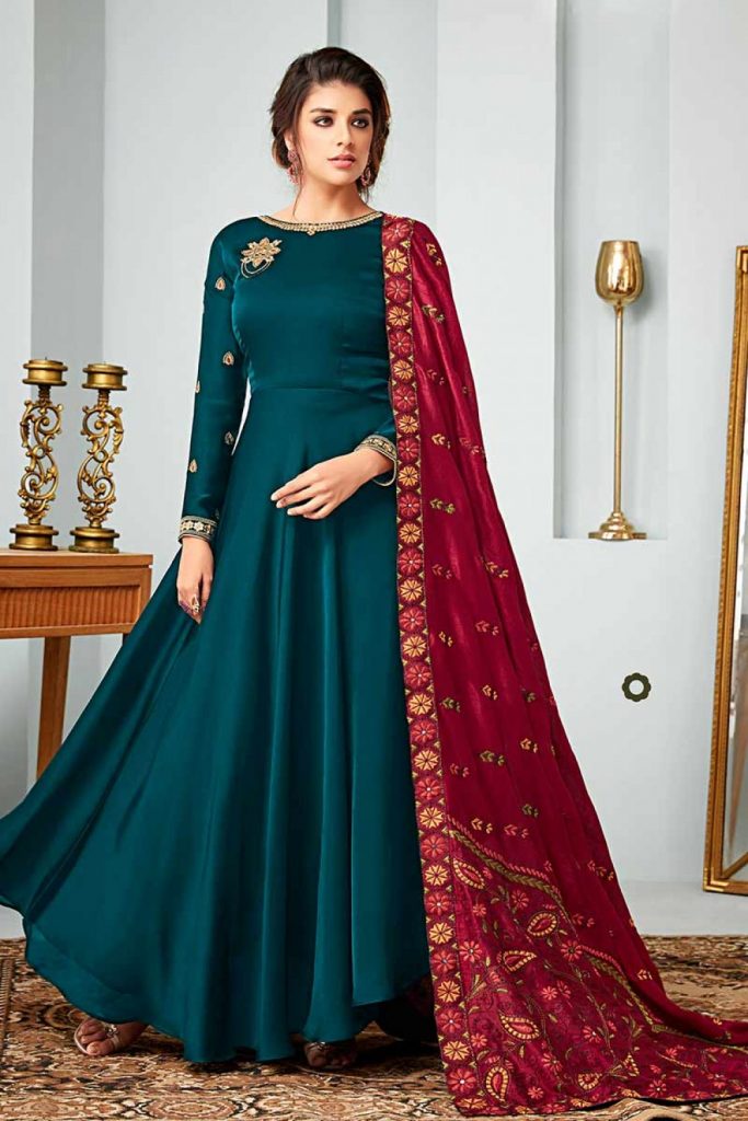 Blue Anarkali Gown Online - Shopkund