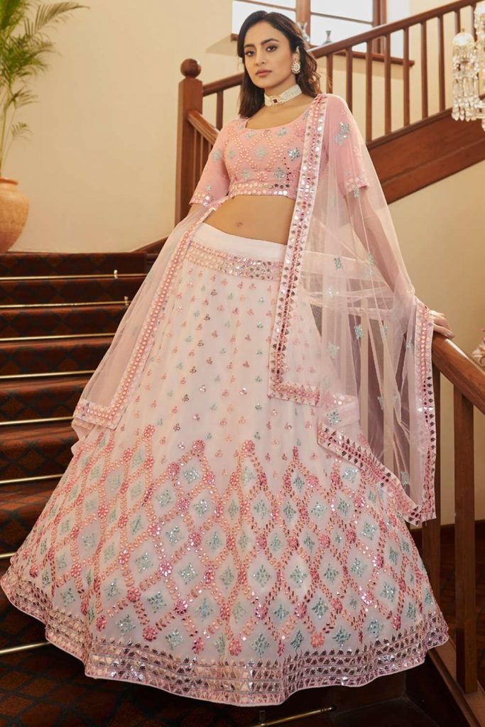 Georgette wedding lehenga -Shopkund