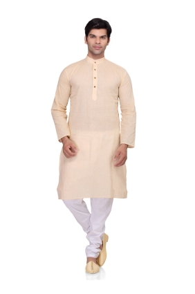 Beige Cotton Ethnic Wear Kurta Readymade Kurta Payjama KUR0194