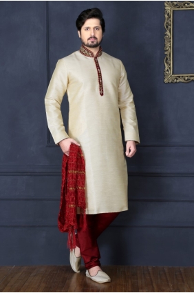 Elegant Gold Art Banarasi Silk Ethnic Wear Kurta Readymade Kurta Payjama KUR0224