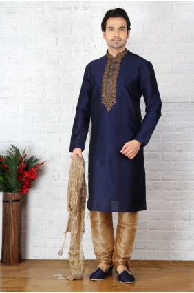 Adorable Blue Dupion Art Silk Ethnic Wear Kurta Readymade Kurta Payjama KUR0240