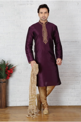 Margenta Dupion Art Silk Ethnic Wear Kurta Readymade Kurta Payjama KUR0261
