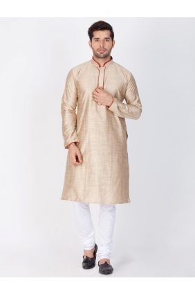 Beige Cotton Silk Ethnic Wear Kurta Kurta Pajama KUR0432