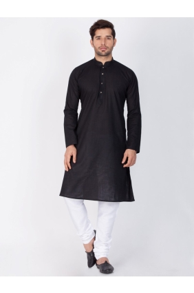 Black Linen Ethnic Wear Kurta Kurta Pajama KUR0451