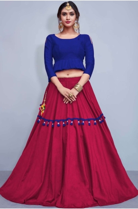 Classy Maroon Cotton and silk Lehenga Choli lcu0005
