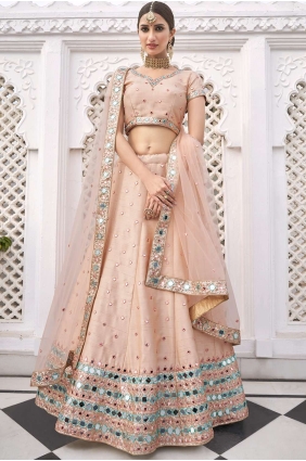 Peach Silk Wedding Lehenga Choli LC3308