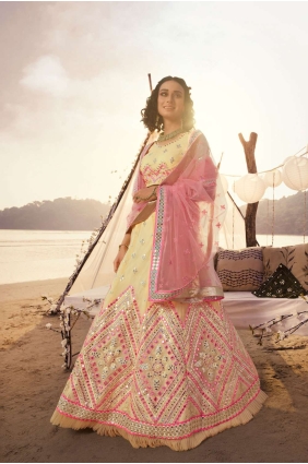 Blonde Yellow Silk Party Wear Lehenga Choli LC3347