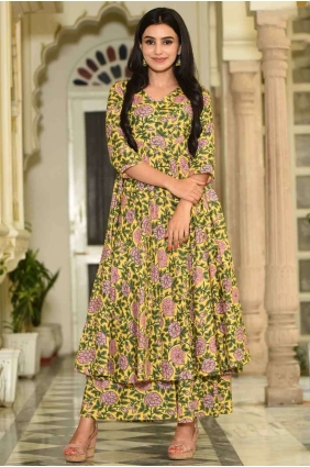 Splendid Golden Cotton Kurti kti0644