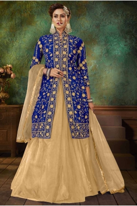 Royal blue Velvet Lehenga Suit LS0187