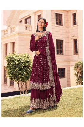 Faux georgette Faux georgette Eid Palazzo Suit with Embroidered PZ2666
