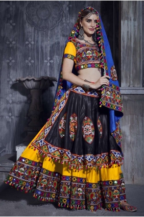 Yellow Navratri Chaniya Choli in Embroidered Art silk LC5723