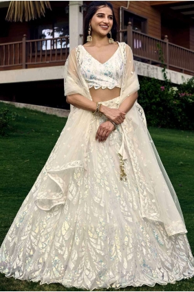 Soft net Lehenga Choli with Embroidered LC7858