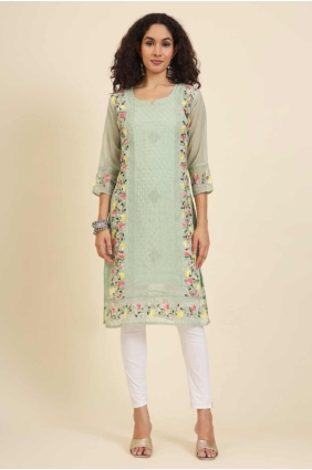 Pista Embroidered Georgette Kurti KTI2484