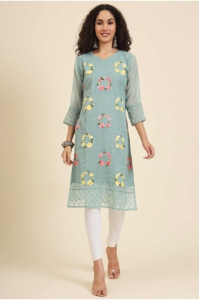 Pista Embroidered Georgette Kurti KTI2488