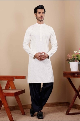 Viscose Men Kurta with Embroidered KURR339