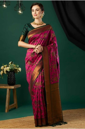 Pink Weaving Banarasi silk Saree SR27825