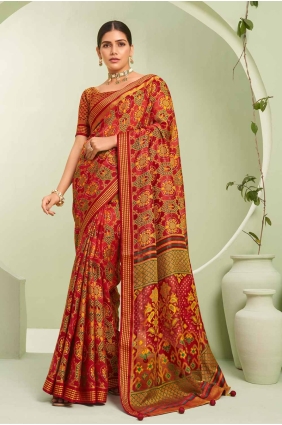 Maroon Georgette Banarasi Saree with Printed SR27921