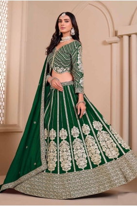 Green Wedding Lehenga Choli in Embroidered Shimmer LC8186