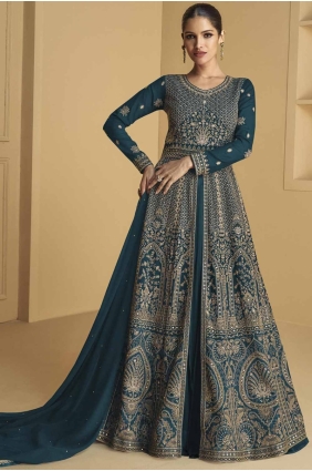 Rama Eid Anarkali Suit in Georgette with Embroidered AS4012