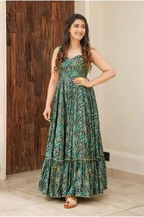 Rayon Gown Dress with Digital print in Rama GW1033