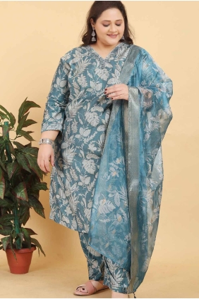 Straight Pant Suit in Grey Viscose with Digital print SK155007