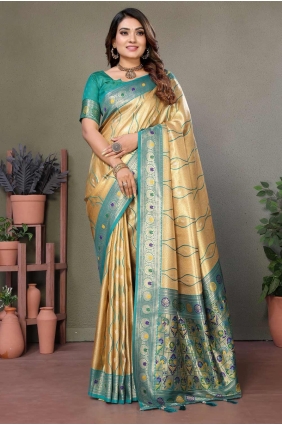 Banarasi silk Saree with Weaving in Beige SR28300