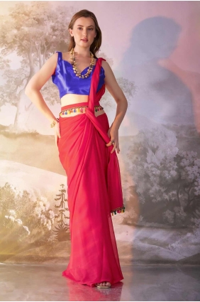 Chiffon Saree in Gajri with Printed SR28131