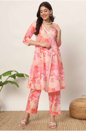 Cotton Pink Kurti in Printed KTI2637