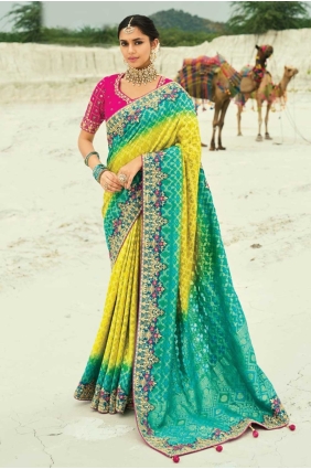 Weaving Georgette Wedding Saree in Multicolor with Blouse SR28838