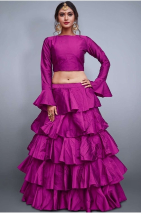 Magenta Silk Lehenga Choli lcu0006