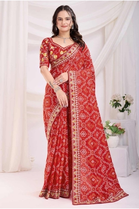 Maroon Printed Silk Saree SR28176