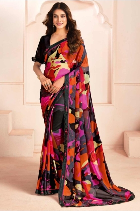 Multicolor Printed Georgette Saree SR28408