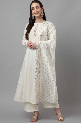 Off white Kurti with Weaving Cotton KTI2660