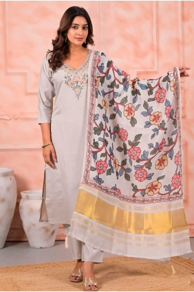 Off white Salwar Kameez with Embroidered Viscose SK155674