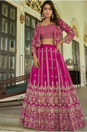Weaving Chiffon Pink Lehenga Choli with Dupatta LC8606