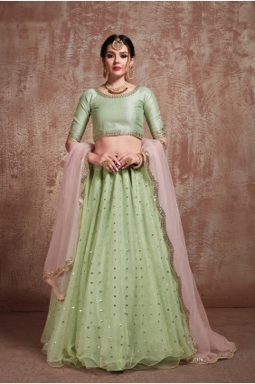 Pastel green Net Lehenga Choli LC2001