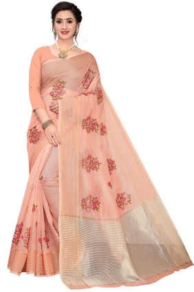 Net Saree with Weaving in Coral SR24958