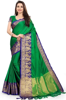 Weaving Silk Green Saree SR25576