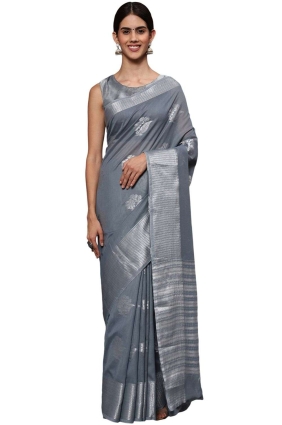 Grey Weaving Saree in Silk SR25584