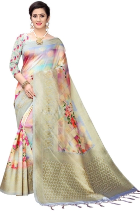 Digital print Saree in Silk Multicolor SR25591