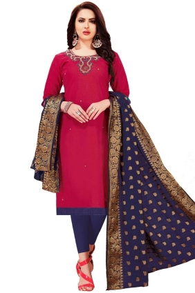Silk Embroidered Multicolor Salwar Kameez with Dupatta SK153754