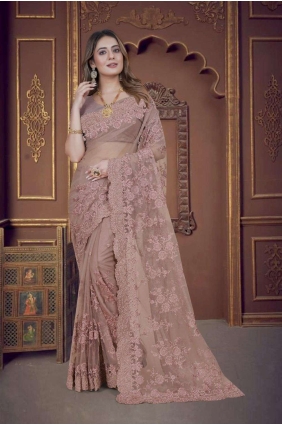 Lavender Saree with Embroidered Net SR25722
