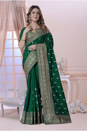 Weaving Silk Green Saree SR25727