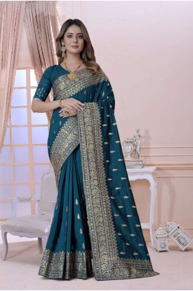 Weaving Silk Saree in Morpeach with Blouse SR25729