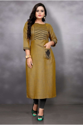 Mustard yellow Kurti with Rayon KTI2266