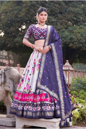 Printed Navy blue Lehenga Choli with Dupatta LC7740