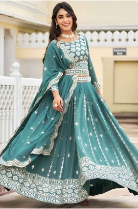 Palevioletred Embroidered Lehenga Choli in Faux georgette LC8062