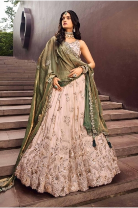 Green Lehenga Choli in Rayon with Thread LC8084