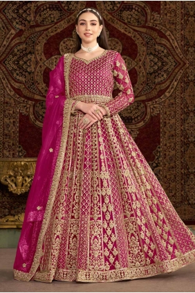 Pink Embroidered Net Gown Dress GW1062