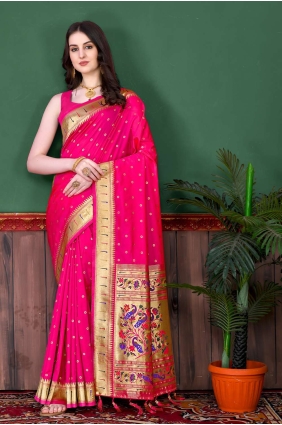Silk Magenta Saree in Weaving SR23948